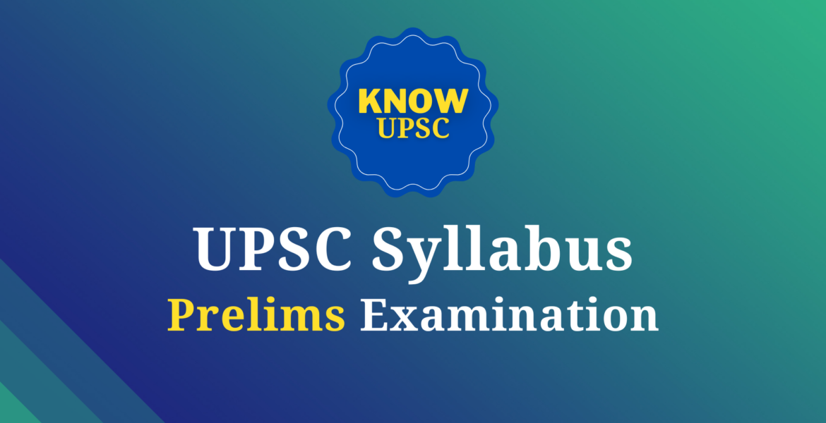 UPSC Prelims syllabus