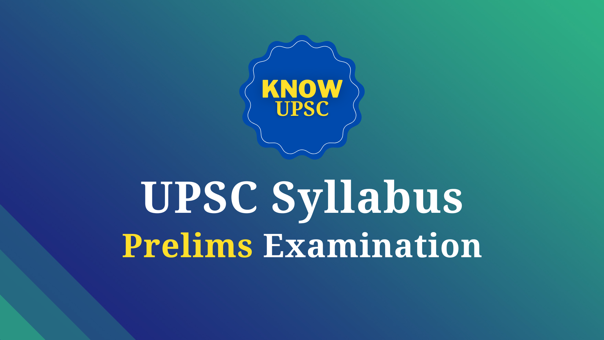 UPSC Prelims syllabus